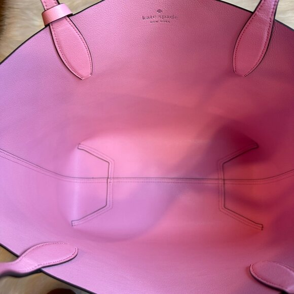 NWOT Kate Spade Leather Arch Love Birds Large Reversible Tote Bag w/ Pouch - Picture 9 of 12